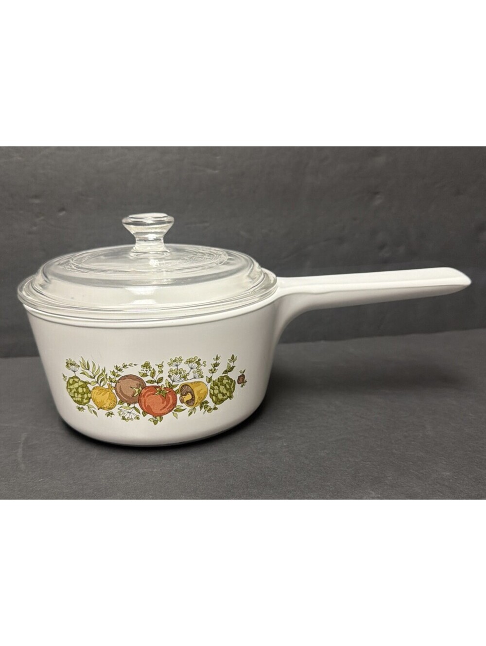 Vintage Corning Ware 1 Qt Spice Of Life Range Topper N-1-B Glass Lid P81C Pan